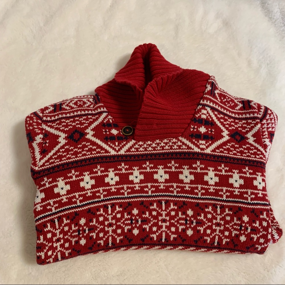 Knit SWEATER. Red Patterned - Picture 8 of 8